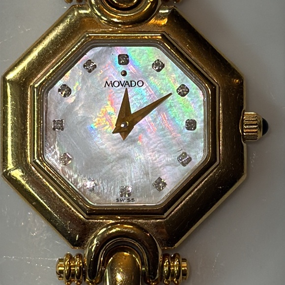 Movado Women's Gold Watch with Iridescent Dial